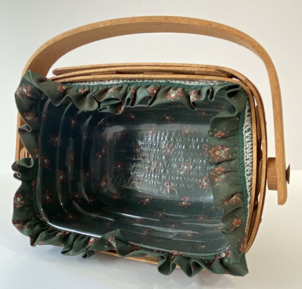Longaberger Basket 1991 Shades of Autumn Acorn Liner Protector Swing Handle - Picture 10 of 13